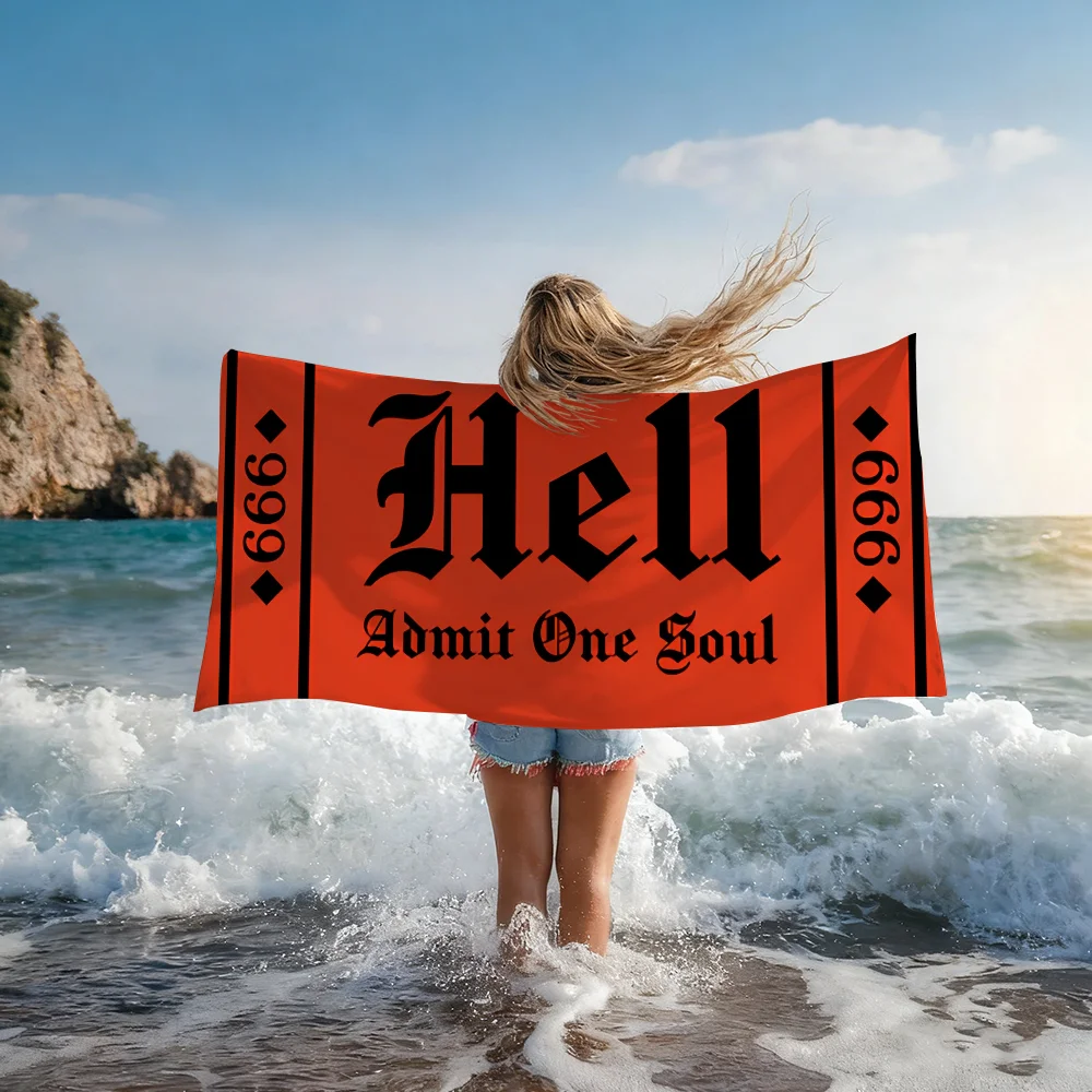 Toalla H-Hell Admit One Soul para Ducha, Sauna, Viajes, Spa, Secado Rápido, Accesorios de Gimnasio, Toallas de Playa Grandes y Suaves