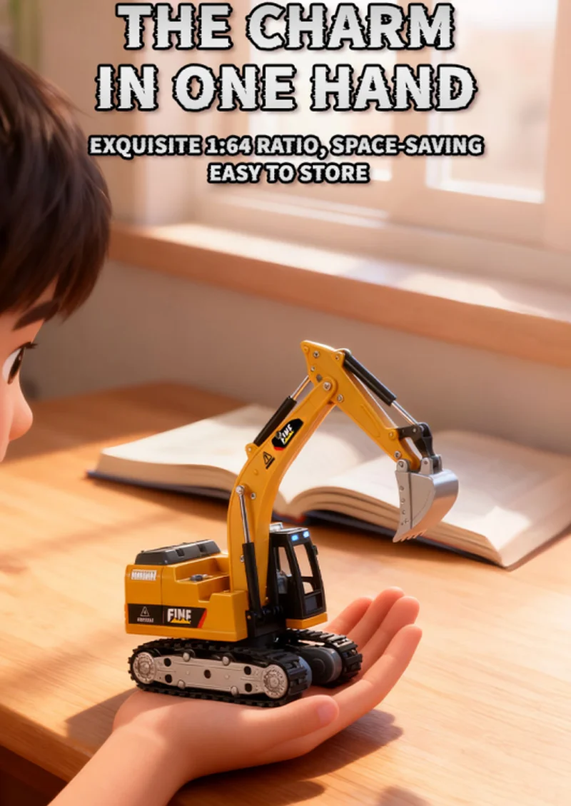 جديد 1:64 سبيكة التحكم عن بعد حفارة رافعة شوكية شاحنة نسبة كاملة التحكم تفاصيل واقعية سطح المكتب لعبة الأولاد الحلي هدية #5