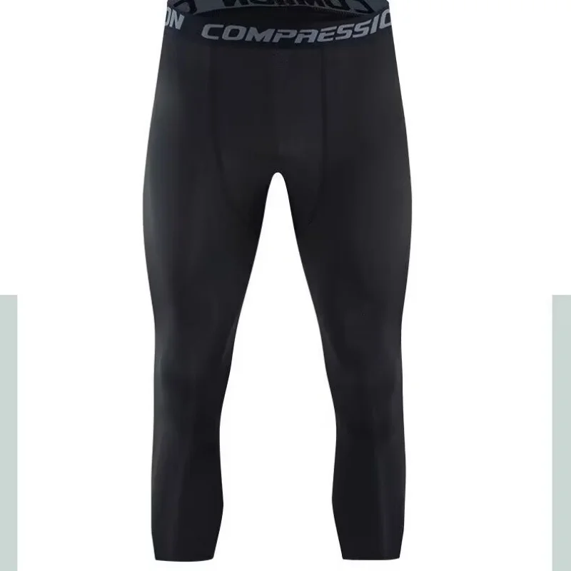 Tight pants men's sports leggings basketball and soccer training compression pants quick drying breathable high elasticity thick