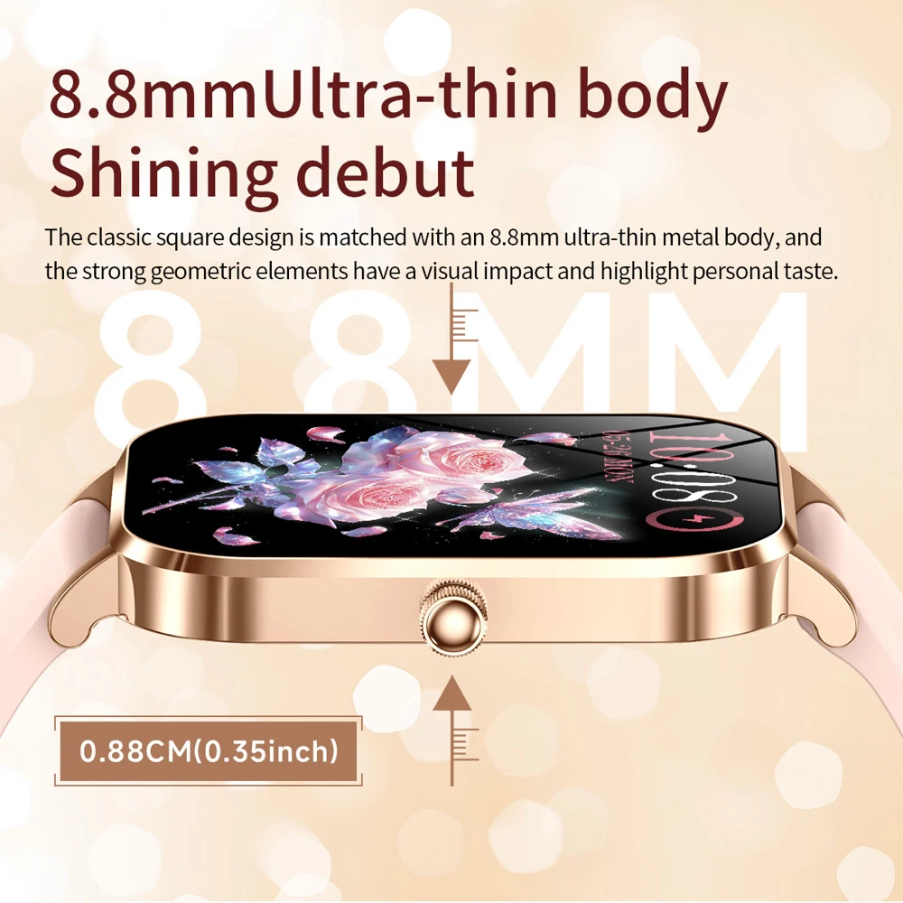 New Ultrathin Smart Watches Women Sports Waterproof Heart Rate Health Monitor Lady Smartwatch Music Girl 100+ Watch Faces