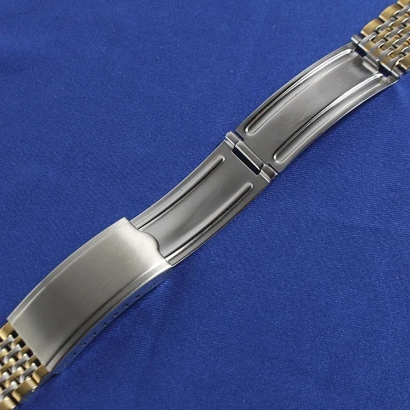 Curved End Watchband Bead of Rice Watch Strap For Omega Seamaster Watch Accessories Band Stainless Steel Bracelet 18mm 19mm 20mm