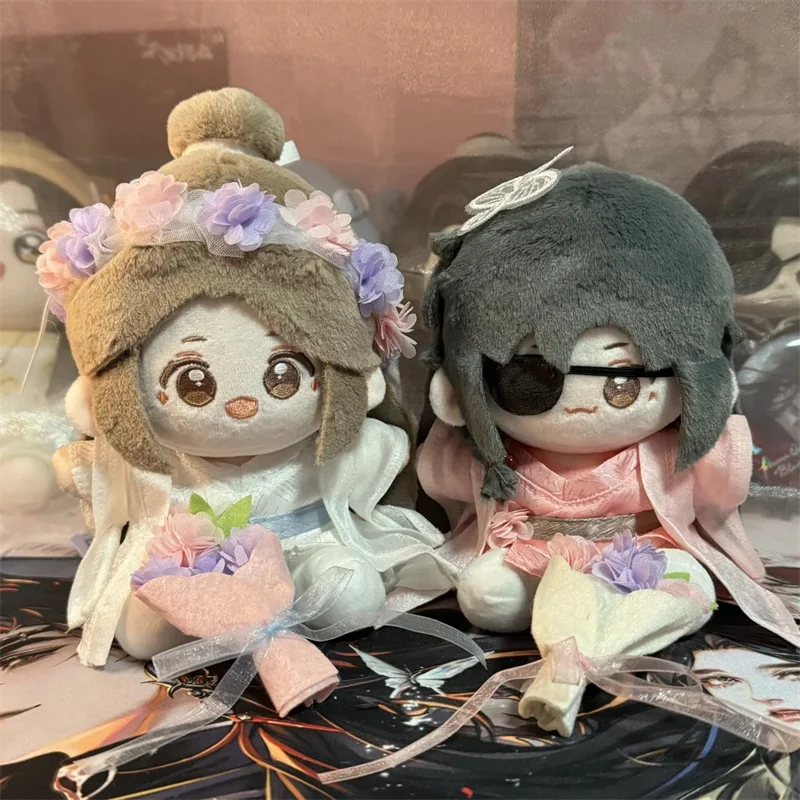 Figura de Anime de algodón Tian Guan Ci Fu de 15cm, Hua Cheng Xie Lian, lindos juguetes de peluche, Minidoll versión Q, regalo de cumpleaños relleno para niños