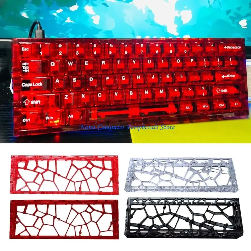 

F68C 1 шт. GH60 Механическая клавиатура Корпус для ПК с вентилируемым узором Совместимость с приложениями «сделай сам» Простая