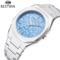 New Square Watch Men's Personality Fashion Color Embossed Large Dial Quartz Watch Steel Band Vintage Small Square Watch Gold