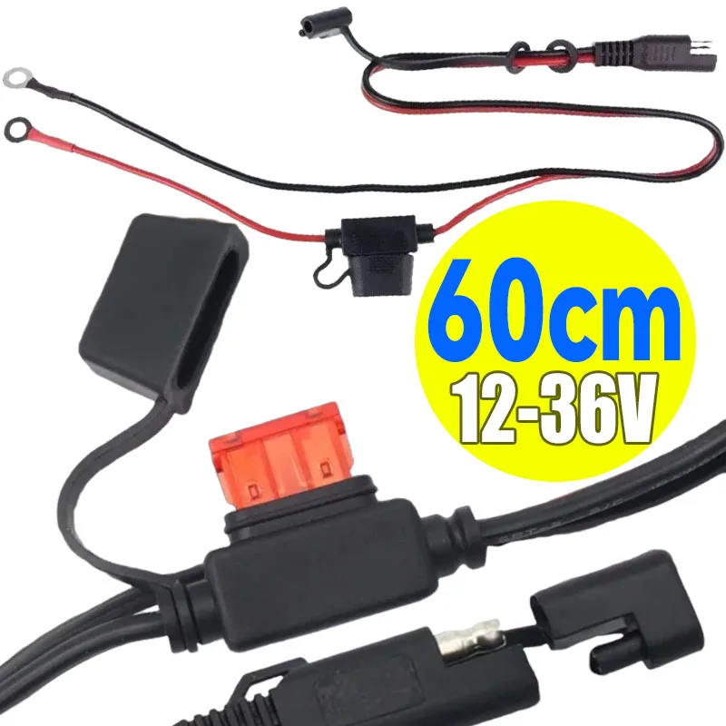 

Водонепроницаемый кабель питания аккумулятора автомобиля на солнечной батарее SAE 12 В-36 В, шнур солнечной вилки 16AWG, автомобильный удлинительный кабель, кабель для зарядки аккумулятора SAE