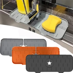 Kitchen Silicone Faucet Mat Water Ripples Faucet Water Catcher Mat Large Sink Splash Pad Countertop Protector Bathroom Gadgets