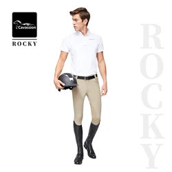 Cavassion Butterfly Wing Equestrian Pants Half Leather Riding Adult Men's White Horse Surgical Pants Riding Pants 8103102