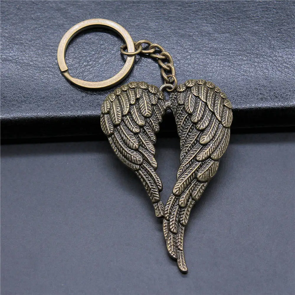 28mm Ring Size Pendant Angel Wings Feather Jewellery Making Supplies New In Keychains Diy