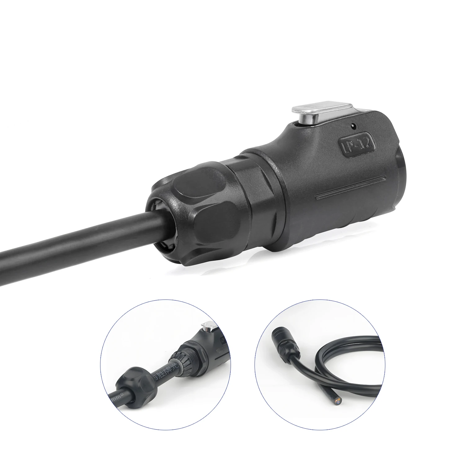 CNLINKO Waterproof M12 Cable Assembly Connector 1M Pre-attached Plug No Soldering Required for Electrical Equipment Easy Install