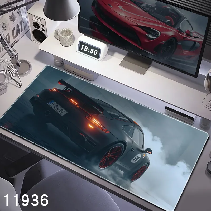 Europe Large Sport Car Design Gaming Mouse Pad Anti-Slip Rubber Base Extended Desk Mat for Gamer Office Use Computer Accessories