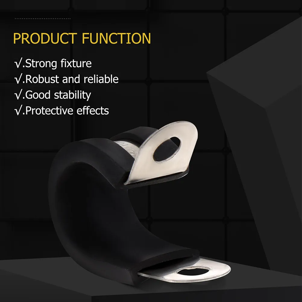 

20pcs Stainless Steel Cable Clamps M6 Rubber Cushion Clamps For Wire Cable Management Clamp Assortment Kit Tube