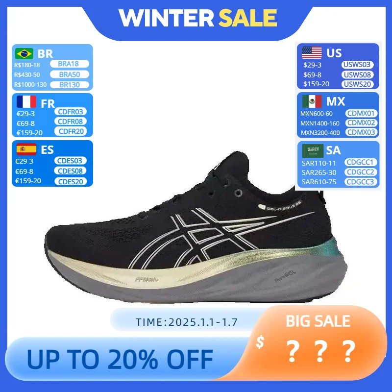 Asics Nimbus 26  Men Running Shoes Cushion Stability Asics Sports Shoes Unisex