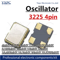 5pcs 3225 SMD Active Oscillator 4MHZ 5MHZ 6MHZ 7.3728MHZ 8MHZ 8.192MHZ 10MHZ 12MHZ 16MHZ 18.432MHZ 19.2MHZ 20MHZ 22.5792MHZ