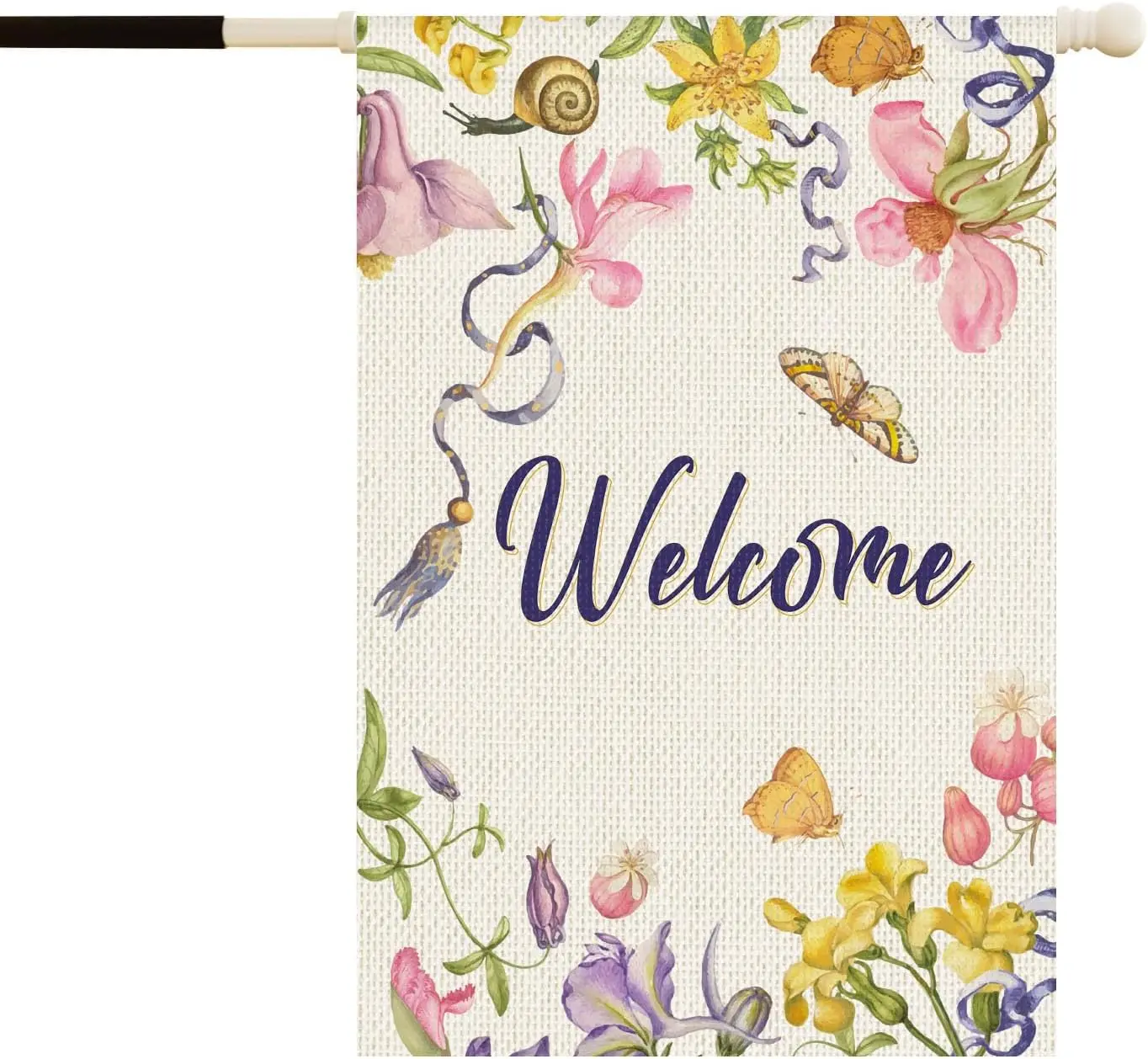 Spring Summer Bird Welcome Garden Flag Double Sided Bee Colorful Floral Small Burlap Yard House Seasonal Farmhouse Outside Outdo