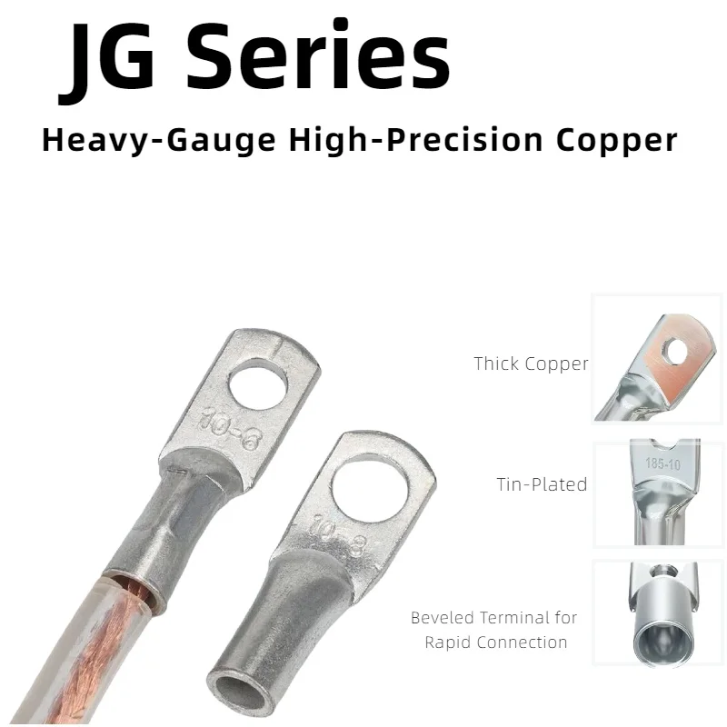 9PCS Jg Crimp Terminal Copper Terminal for Ships Marine Wire Cable Lug for Electrical Connection Wiring Terminal Aperture M6 M8