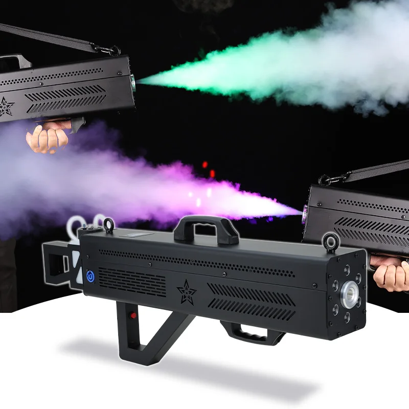 1700W Handheld Smoke Machine Fog Gun With RGB LED For DJ Disco Party Event Night Clubs Bars Party Concerts Shows
