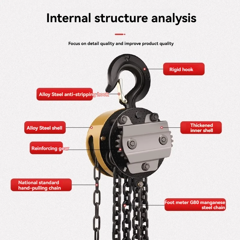 Hand Lifting Crane Pulled Hoist, 2-ton, 1-ton Circular Hoist, Lifting Chain, Reverse Chain Hoist