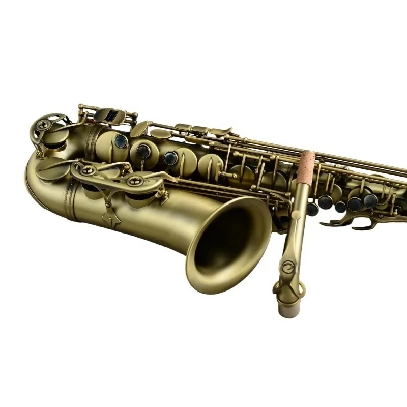 Professional Eb Antique Bronze Finish Brass Construction Easy Install Design Woodwind Instrument Alto Saxophone