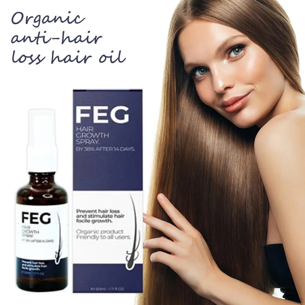 50mL For FEG Hair Growth Spray Precent Hair Loss Stimulate Hair Focile Growth Ownning Longer, Thicker And Healthier Hair Care