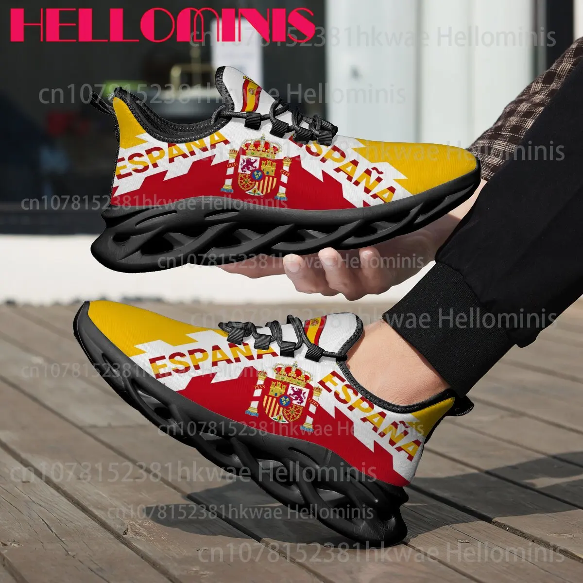 Picture 6: Spanish Flag Unisex Red Yellow Color Trendy Casual Sneakers High Quality Easy To Wear Wear-resistant Casual Shoes Size 28-44