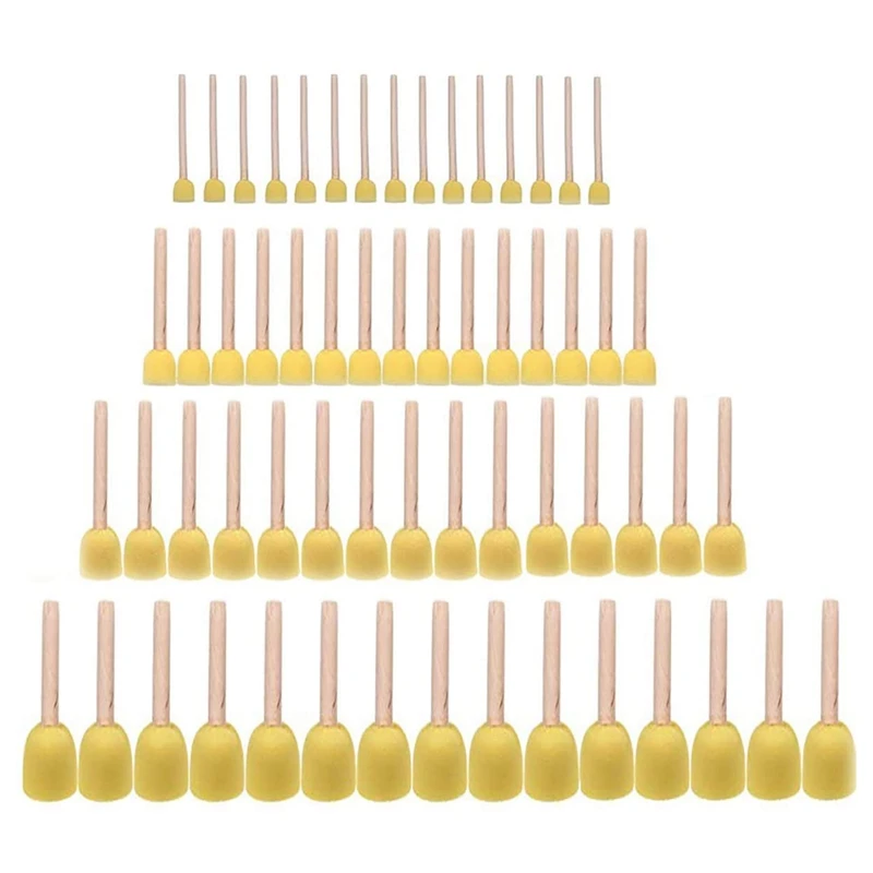 60 Pieces Round Paint Foam Sponge Brush Set Painting Tools Suitable for Children Handicrafts