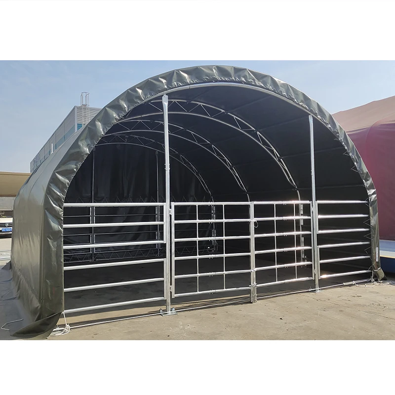 

Low Price Mobile Outdoor Horse Shelter 6mx6m PVC Fabric Portable Prefab Farm Shelter Livestock Tent Cattle Horse Animal Shelter