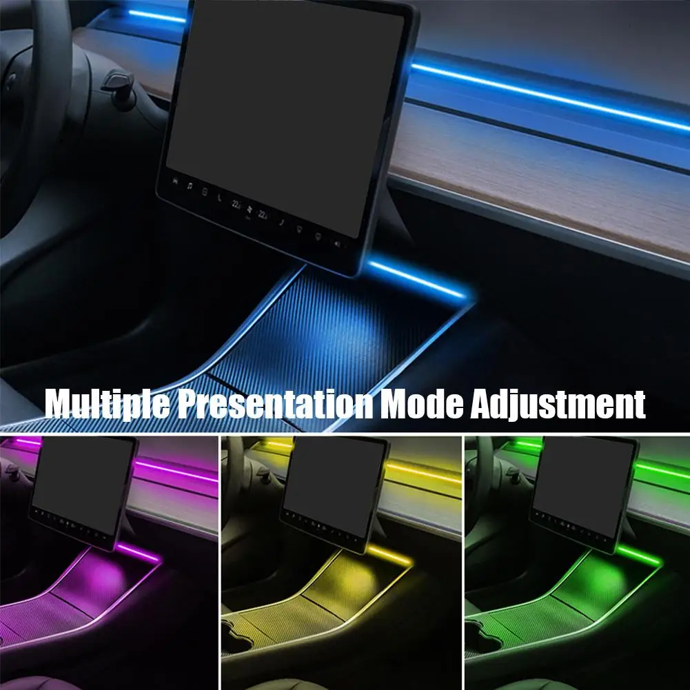 

Для Tesla Model Y/3 приборная панель окружающий свет Bluetooth интерьерное приложение Rgb многоцветный водонепроницаемый контроль атмосферный свет Stri E8x3