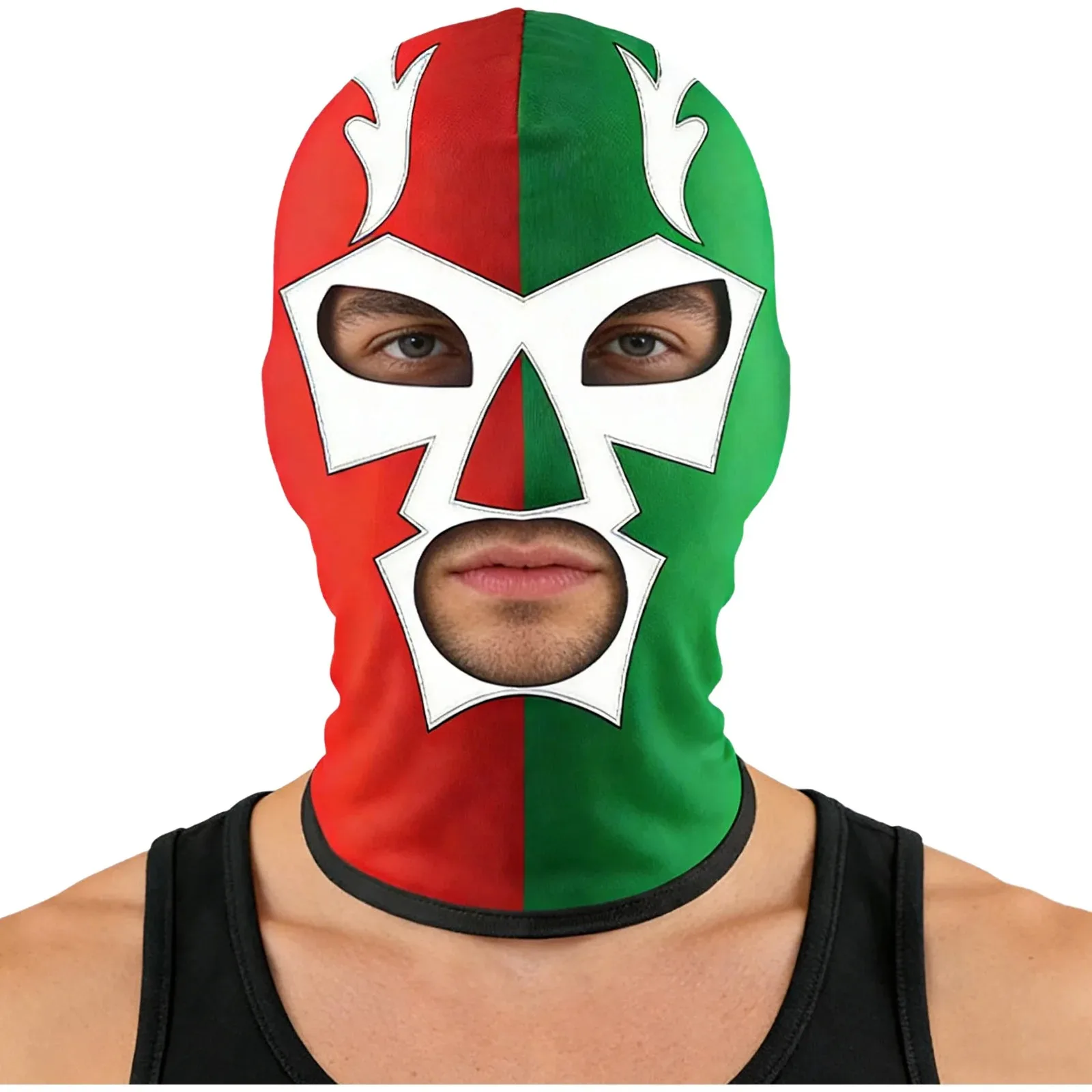 Máscara de Boxeo de Seda Láctea, Transpirable y Refrescante, Estilo Luchador Mexicano, Cubrecabezas para Halloween, Deportes, Boxeo, para Hombres y Mujeres