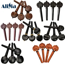 4pcs Good Cello Pegs Carved Ebony Jujube wood Cello Accessories 4/4 Full Size