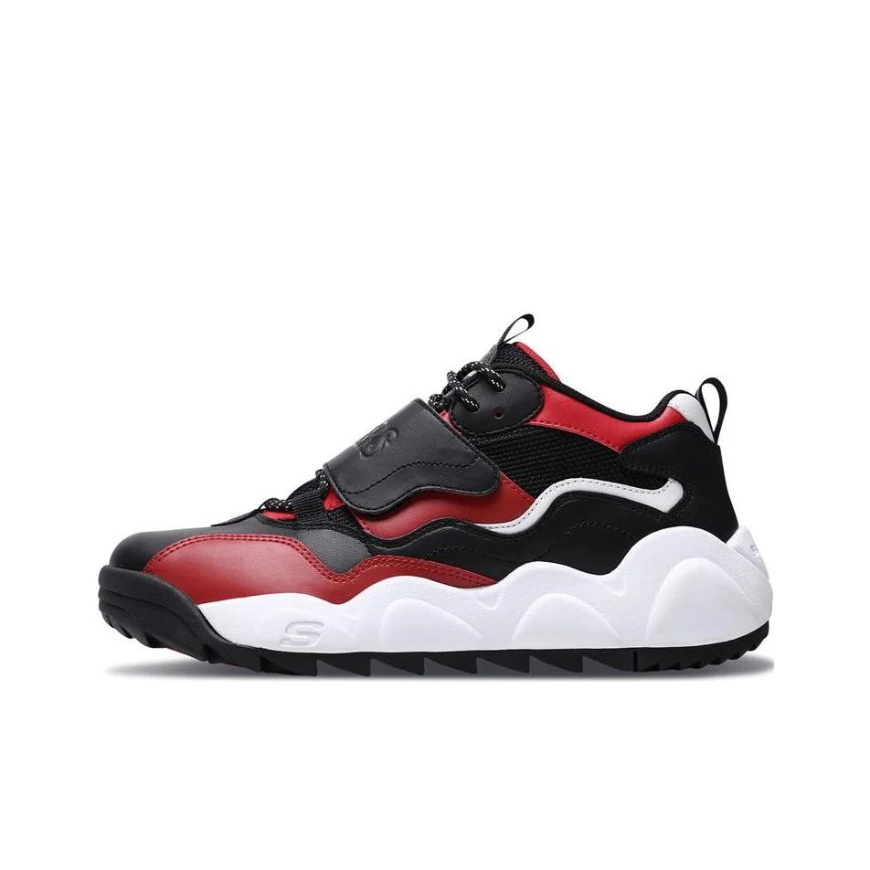 Skechers D'Lites 1.0 Train 2 Leather Low top Chunky Sneakers Women's Black Red 88888206-BKRD