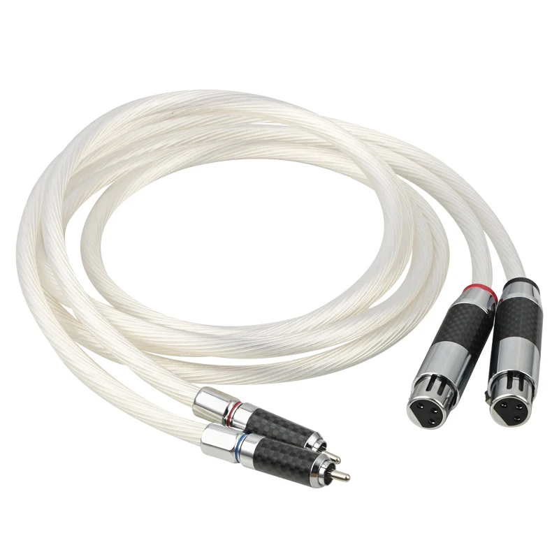 HiFi Audio Interconnect Line 5N OCC Crystal Silver RCA To XLR Male & Female Cable