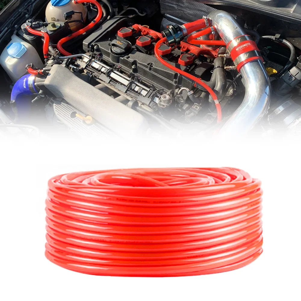 Universal 3/5/4/6/8/10/12/14mm Auto Car Vacuum Silicone Hose Racing Line Pipe Red 1-50 meter High Quality Soft Silicone Tube