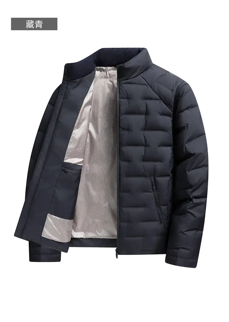Weiße Daunenjacken 2026 Herbst Winter Herren Warme Kurze Leichte Steppjacke Winddichte Lässige Gefütterte Oberbekleidung – Detail 14