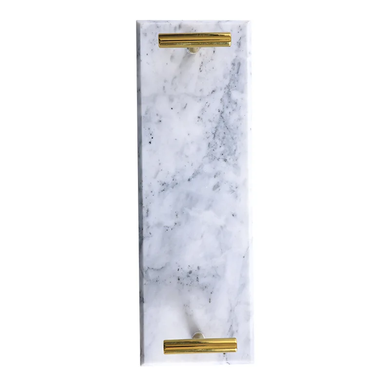 Marble tray, restaurant hotel special tea tray cake dessert decorative handle tray