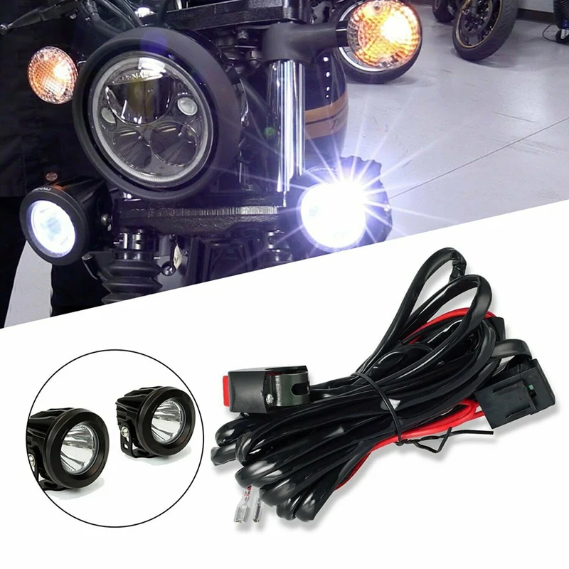 Mega SaleMotorcycle Fog Light Wiring Harness LED Lamp Headlamp Refit Switch Relay Wire Motorbike Spotlight Cable