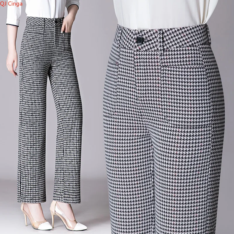 2026 New Collection Women's Mid-Stretch Trousers Commuter-Style Casual Pants for Girls Asian Sizes M-7XL