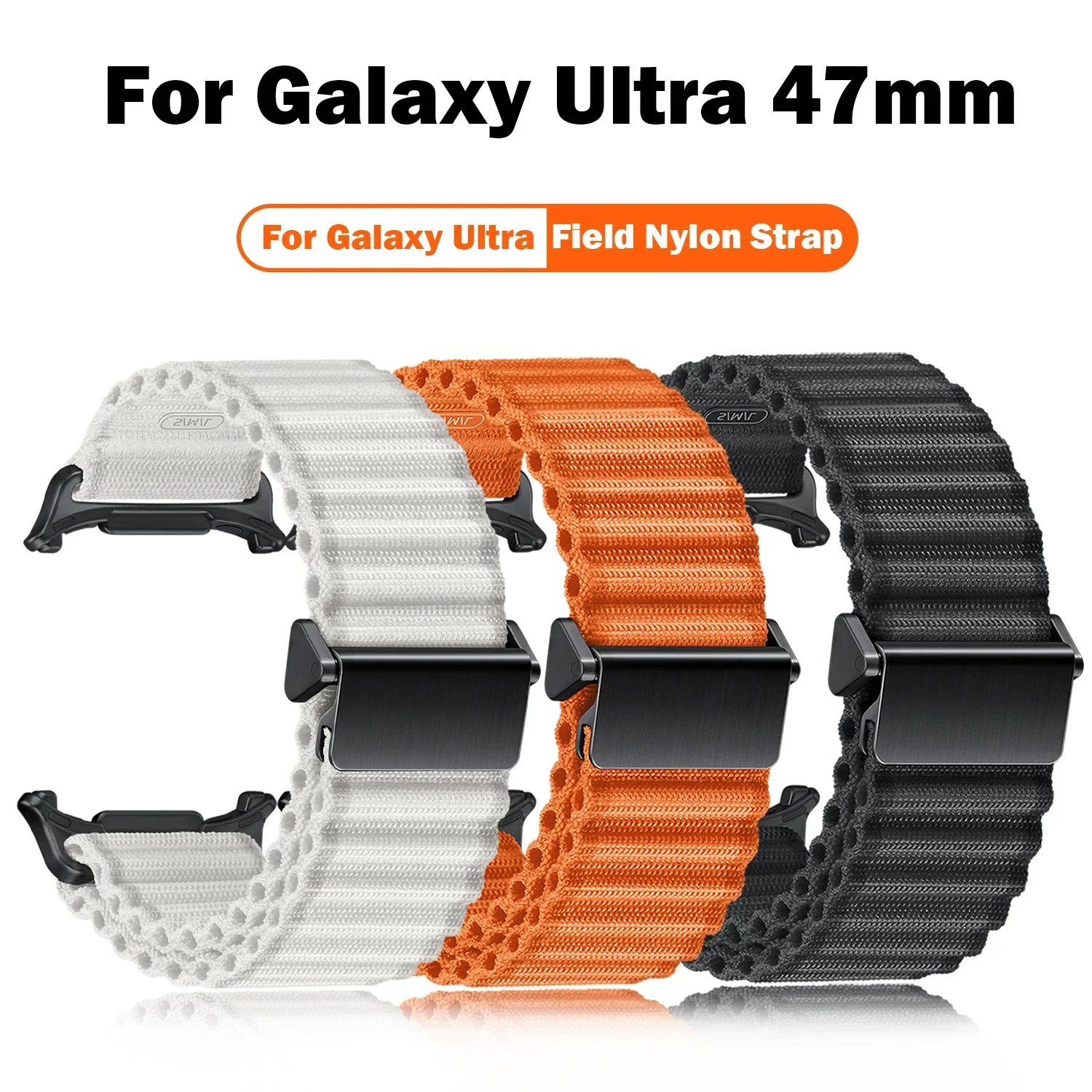 Sports Nylon Loop Strap For Samsung Galaxy Watch Ultra 47mm LTE Band Correa For GALAXY WATCH ULTRA 47MM Mens Adjustable Bracelet