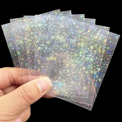 100 unids/lote de fundas para tarjetas intermitentes láser de estrella pequeña para YGO Trading Shield, Protector de tarjetas mágicas, lámina holográfica, cubierta protectora