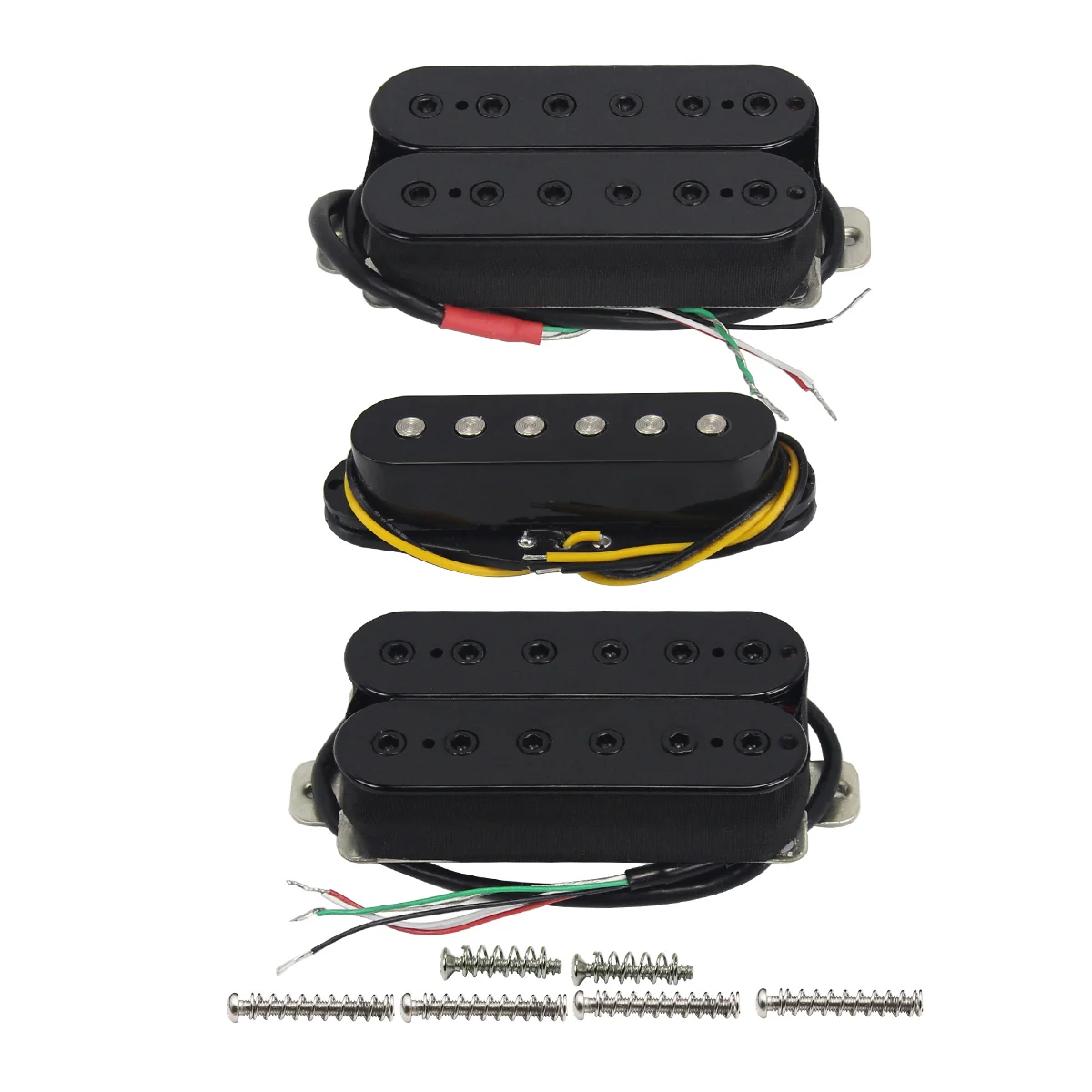 FLEOR 3pcs HSH Pickups Set Guitar Humbucker Pickups + Single Coil Pickup Ceramic Magnet for Electric Guitar