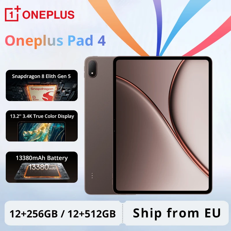 Neuestes OnePlus Pad 4 Tablet WIFI Snapdragon 8 Elite Gen 5 13,2'' LCD 144Hz Display 13380mAh Akku 8 Lautsprecher 13MP Kamera Ohne Ladegerät