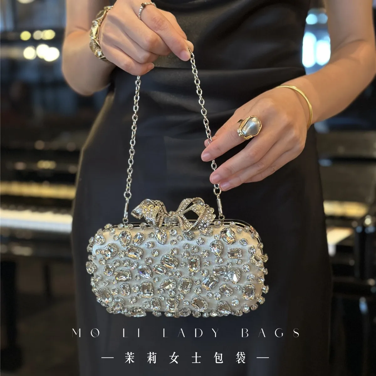 diamond-encrusted handmade beads banquet clutch bag dress bag cheongsam women'stemperament women's