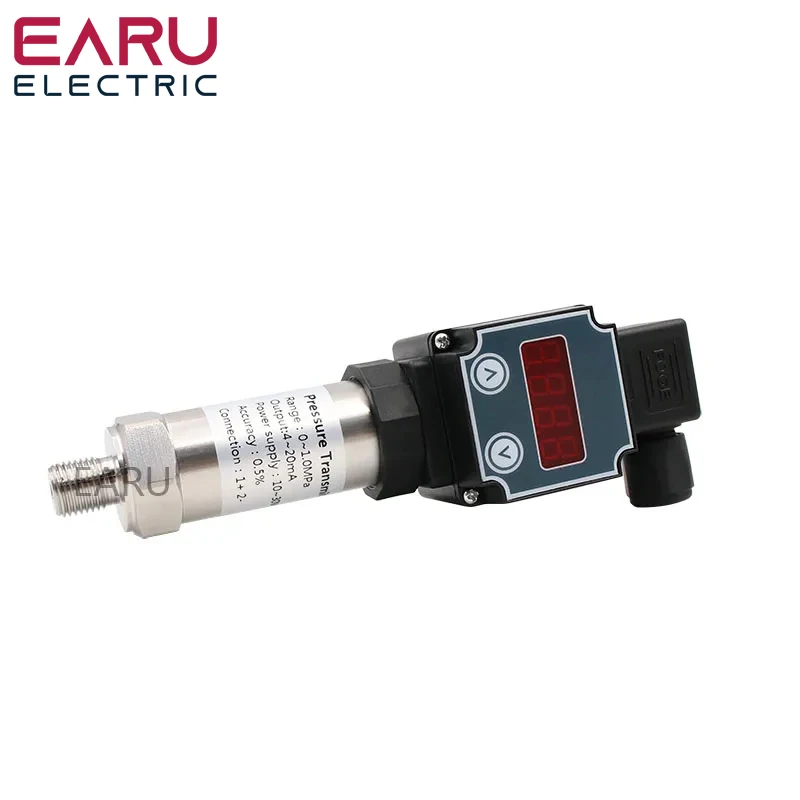 Vacuum Pressure Transmitter Transducer Sensor Controller with Display 0.5% FS High Precision 4-20mA RS485 Output -1-400Bar G1/4