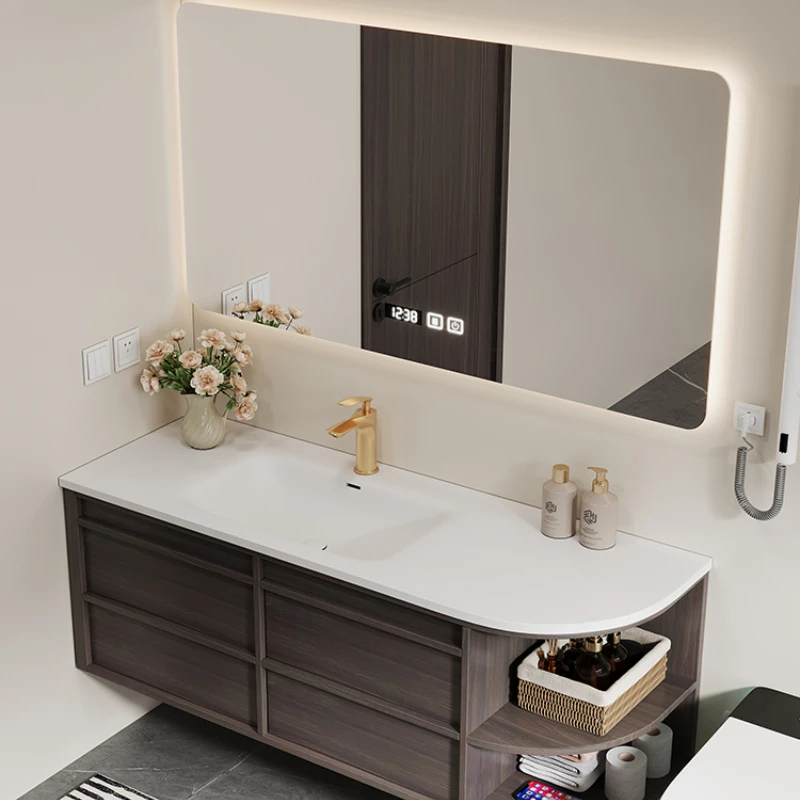 Floor Bathroom Cabinet Open Cabinets Furniture Kitchen Storage Double Washbasin Luxury Small Closet Column Salon Mobile Da Bagno