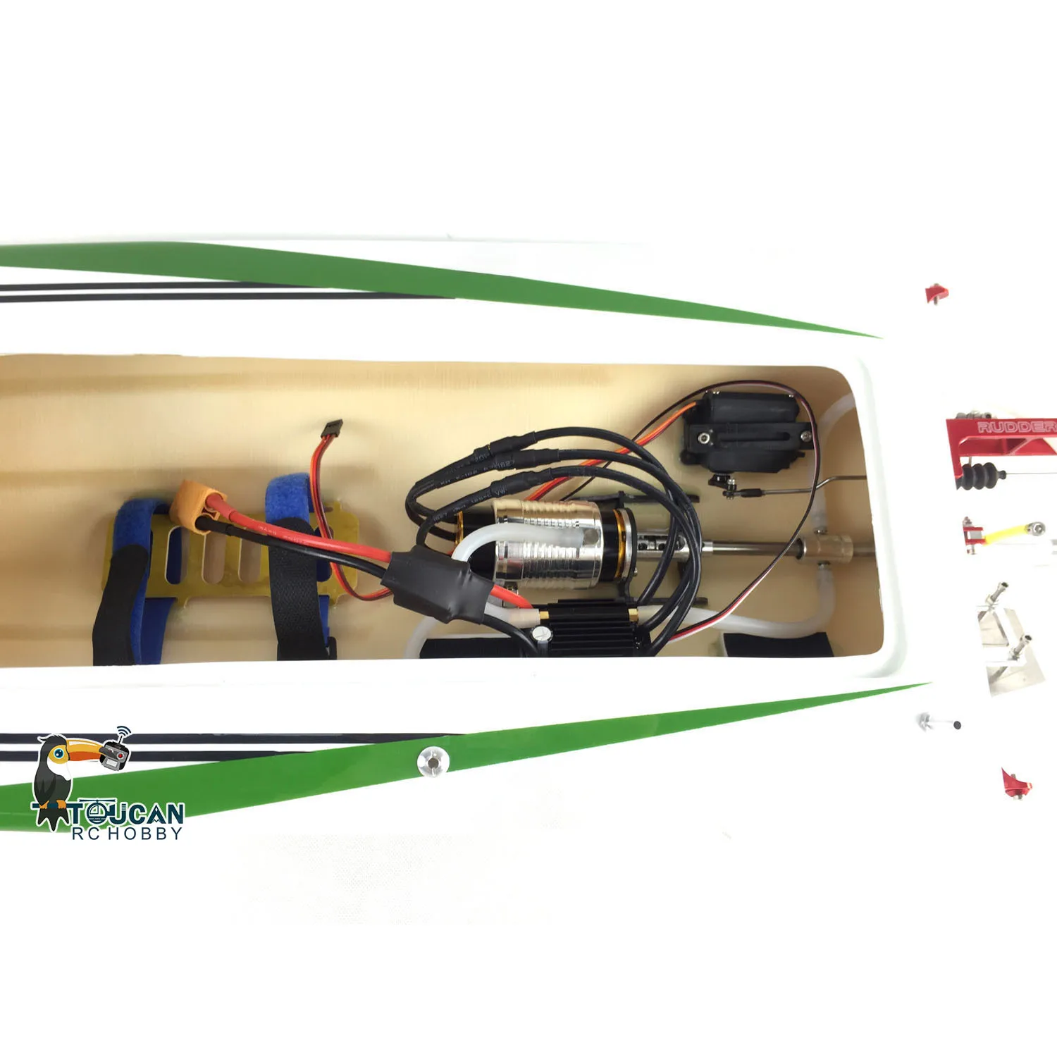 DTRC Toucanhobby E36 Fiber Glass Green Electric Race PNP RC Boat W/ Motor Servo ESC W/O Battery