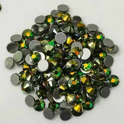 YANRUO 2058NoHF Emerald AB Glass Crystal Shiny AB Flatback No Hot Fix Strass senza colla pietre luminose Strass per vestiti