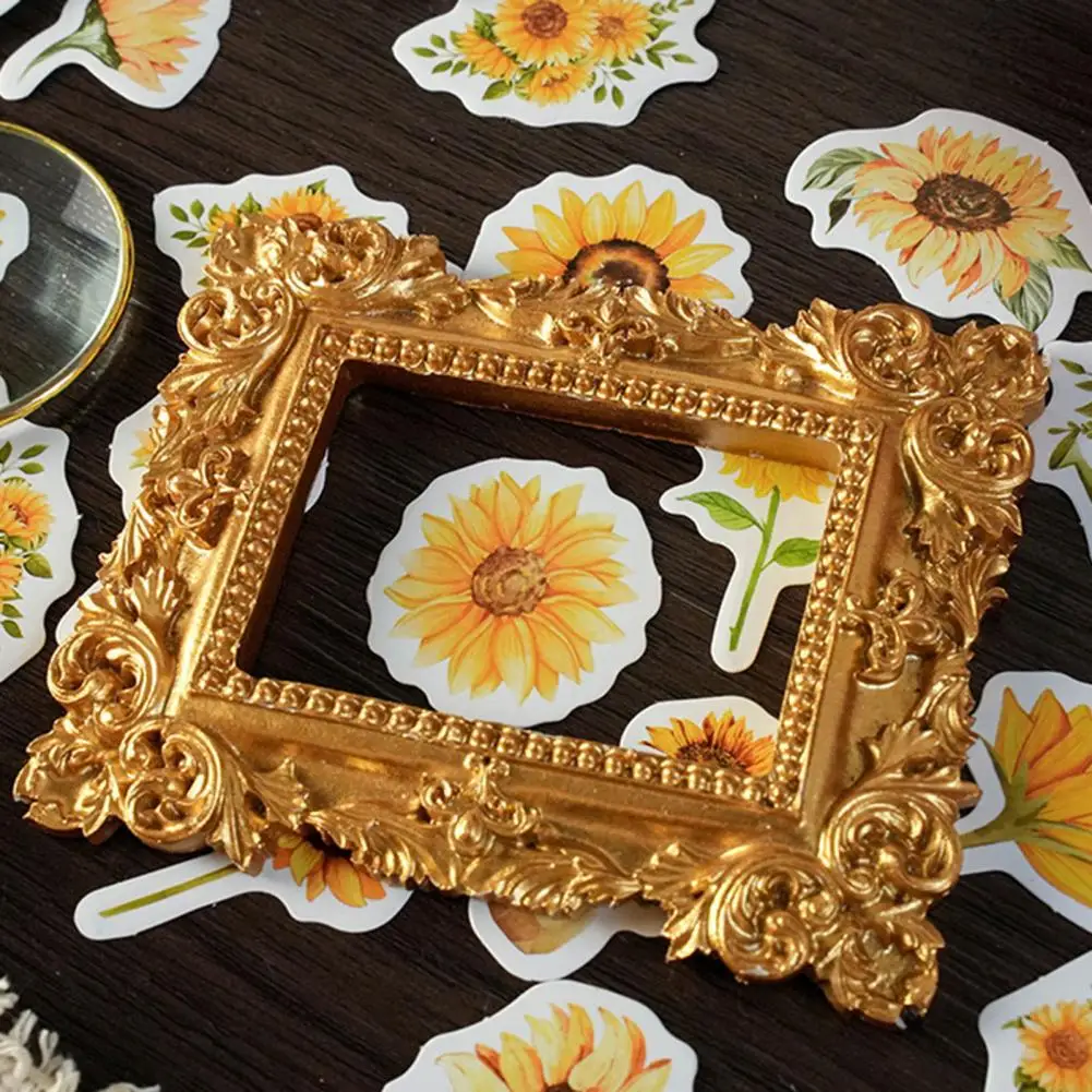 Portable 46Pcs Great Sunflower Stickers DIY Crafts Labels Stickers Cuttable Paper Sticker Waterproof   Home Supply