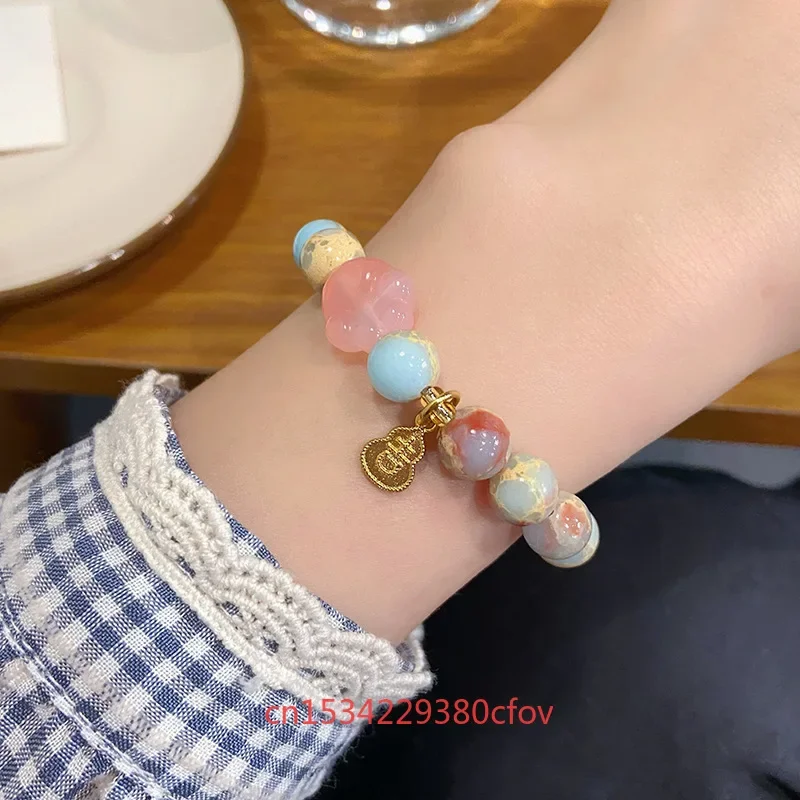 Lovely New Naturally Shoushan Stone Bracelet Sweet Refreshing Charm Jewellery Fashion Fairy Handmade Exquisite Gift