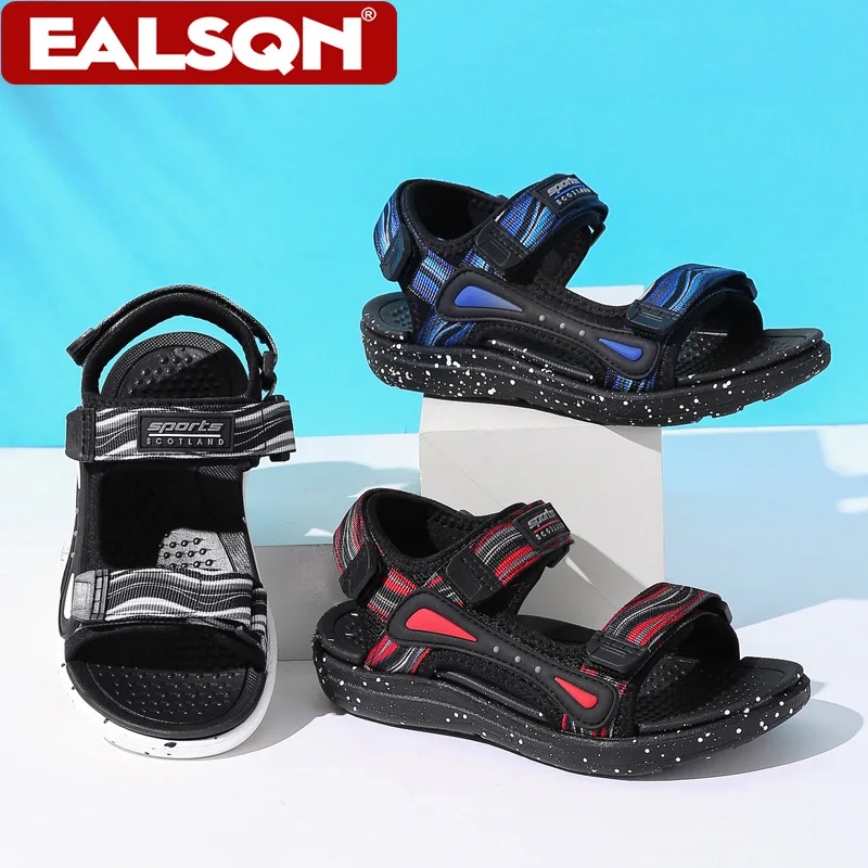 Summer Kids Sandals Boys Beach Shoes Breathable Flat Sandals EVA Leather Children Outdoor Shoes Size 28-41
