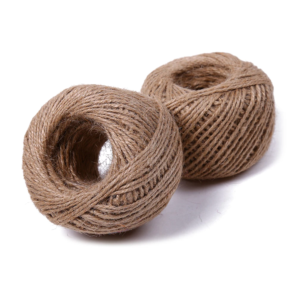 Corda de juta de 120 metros, 1 8mm de espessura, fio forte, cabo de cânhamo, embalagem cortável, faça você mesmo, serapilheira, decoração de jardinagem