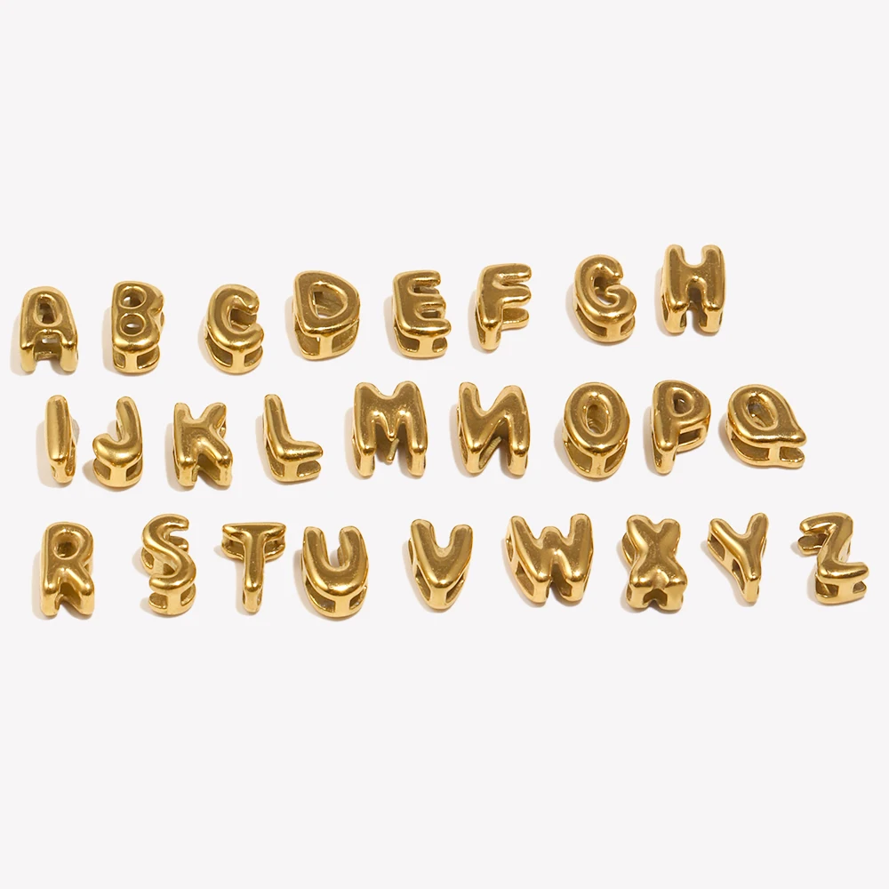E.B.belle PVD plateado Mini 26 letras colgantes encanto de acero inoxidable hecho a mano joyería DIY pulsera collar Accesorios
